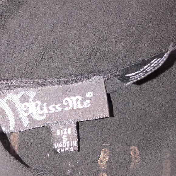 Miss Me size small black sequin cocktail top - Picture 3 of 4
